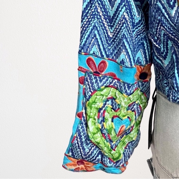 Vintage Y2K 90s Sandy Starkman Cottagecore Quilt Patchwork Jacket Blazer SZ M - Picture 7 of 14